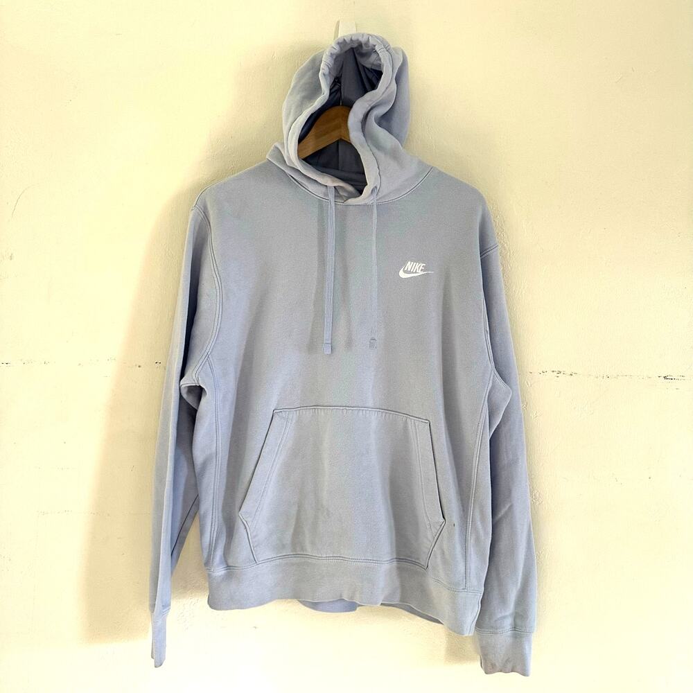 Nike Light Blue Hoodie‎ Embroidered Pullover Sweater Women's Size Medium